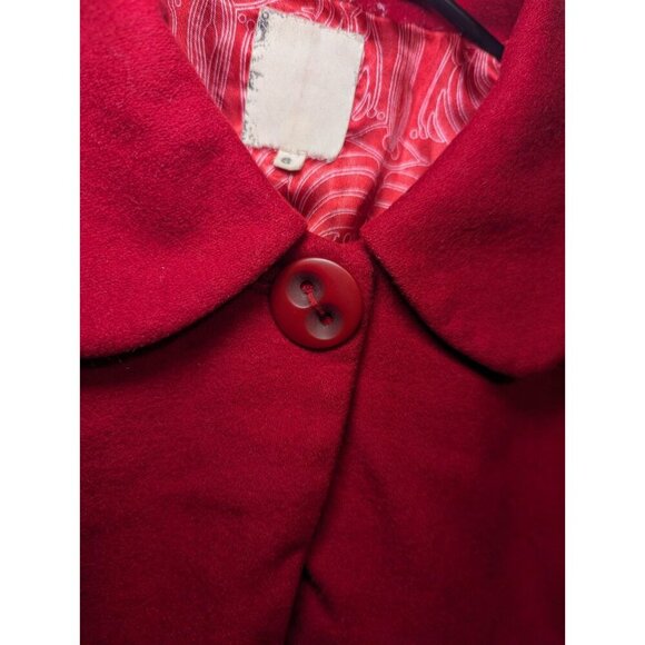 Women's Short red coat jacket Wool Blend Size Small Business Casual Pockets - Picture 3 of 13